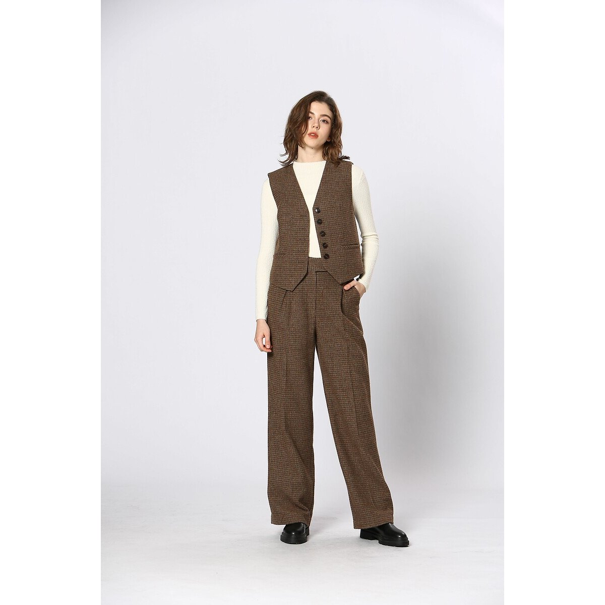 Wide Leg Trousers brown, SEE U SOON