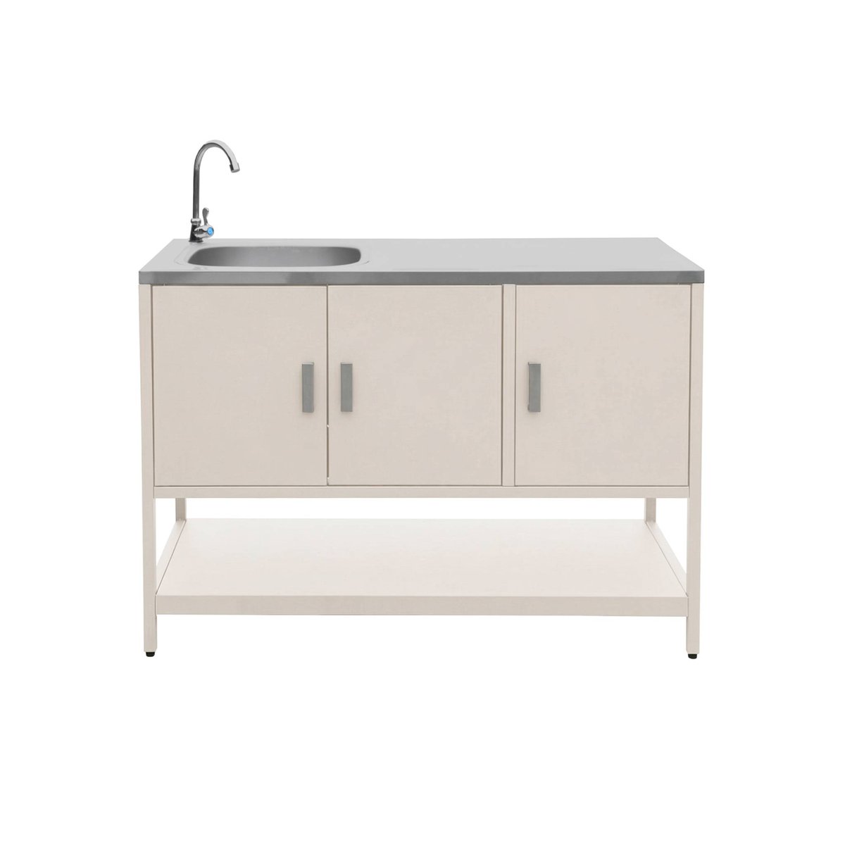 Cuisine d'extérieure 3 modules avec barbecue gaz 3 brûleurs sur pieds, thermomètre NAXOS BARBECUE GAZ + 2 MODULES noir, SWEEEK