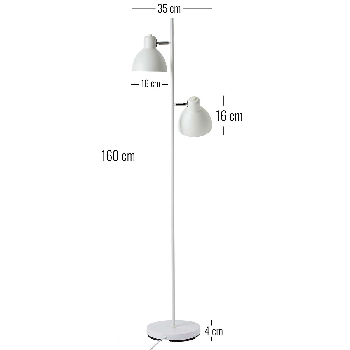 Lampadaire en Métal à deux points lumineux SKAGEN blanc, DYBERG LARSEN