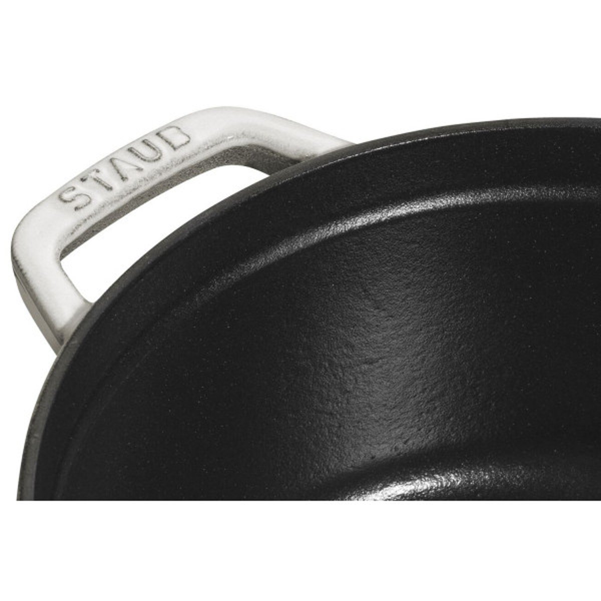 Cocotte ronde truffe blanche 22 cm blanc, STAUB