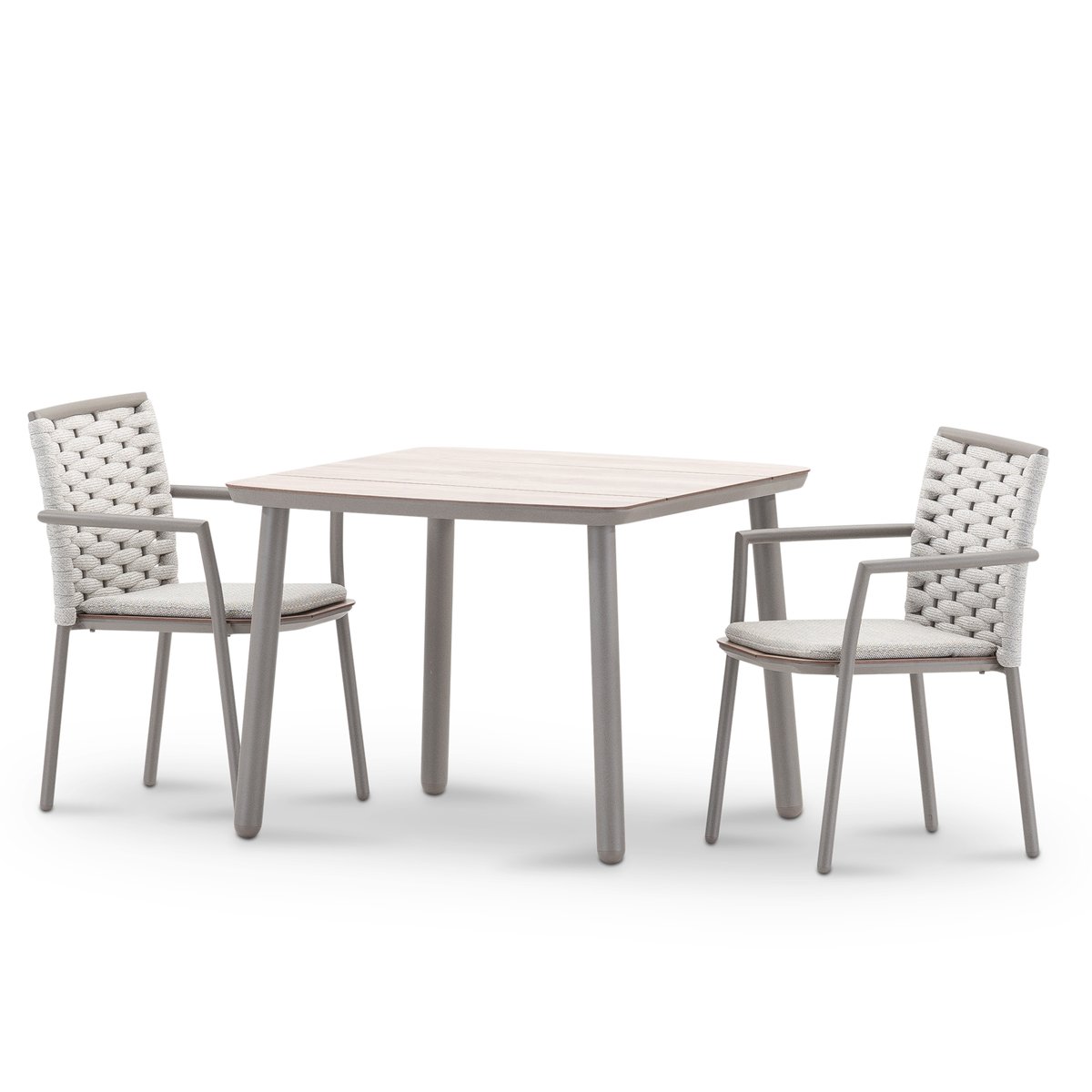 Salon de jardin, 2 chaises, MATILDA beige taupé, DEFORA HOME