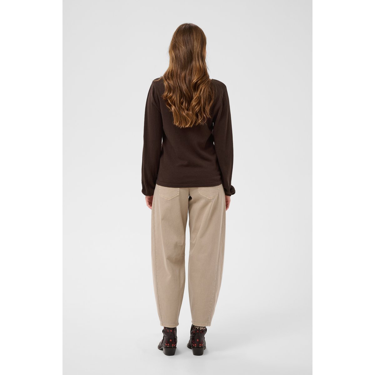 Pullover tricoté marron java, CREAM