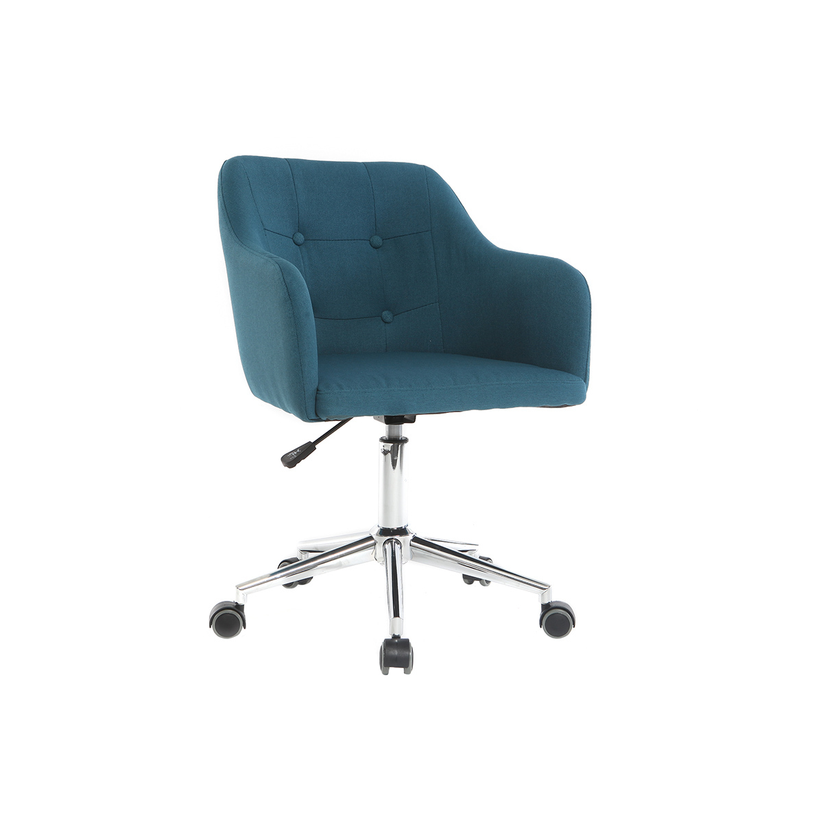 Chaise de bureau à roulettes design BALTIK bleu canard, MILIBOO