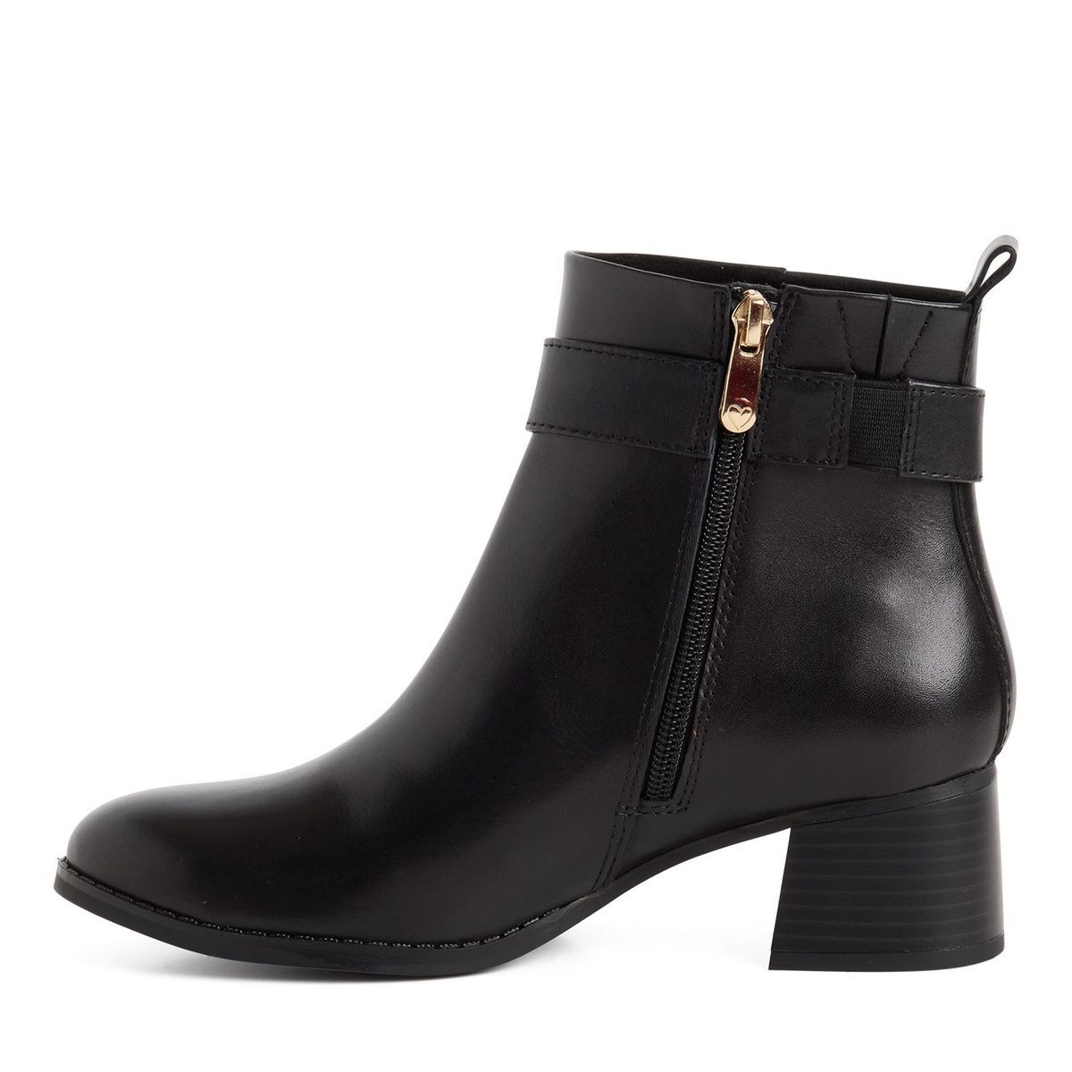 Bottine en cuir noir, MARCO TOZZI