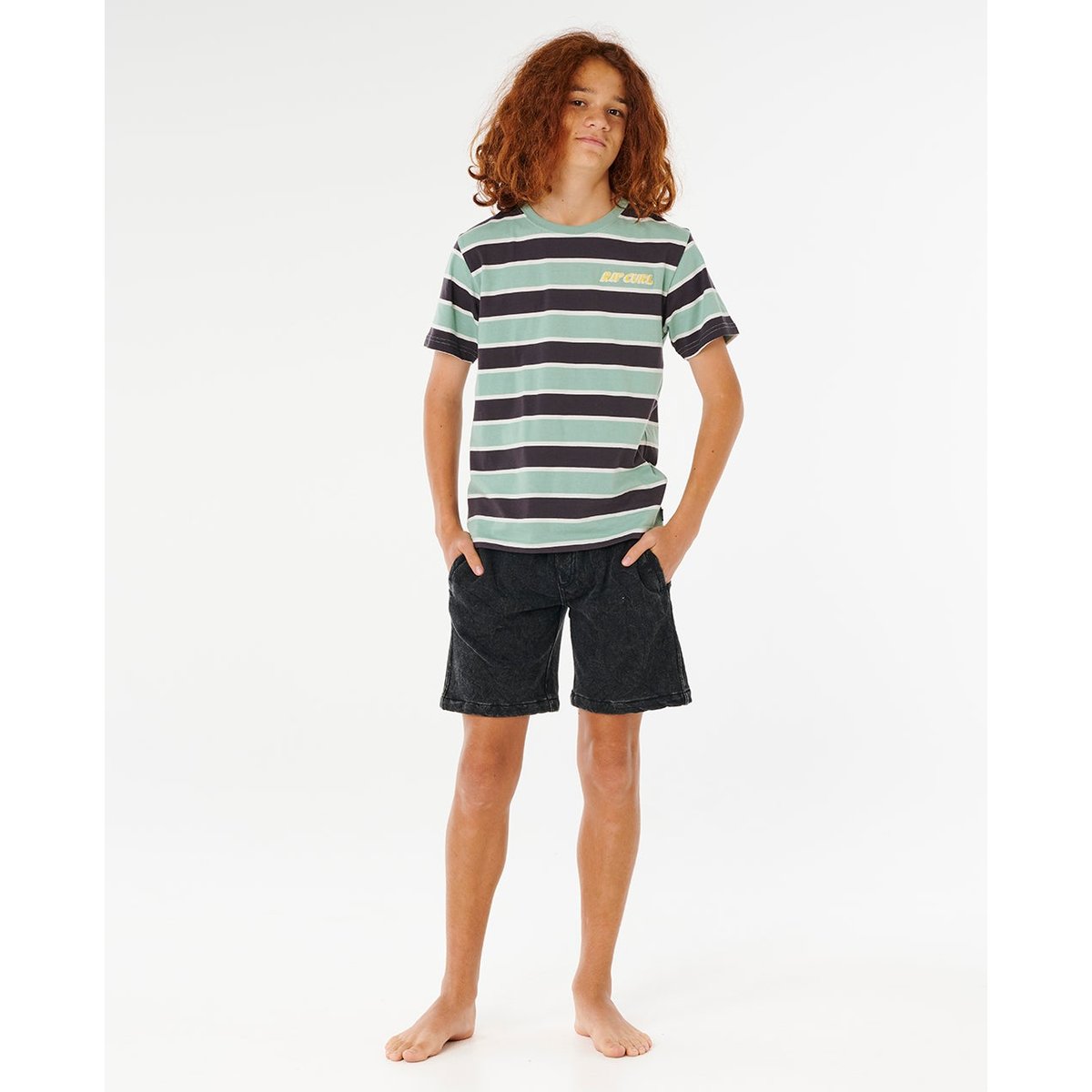 Boardshort STREAMLINE OFFSET VOLLEY noir délavé, RIP CURL