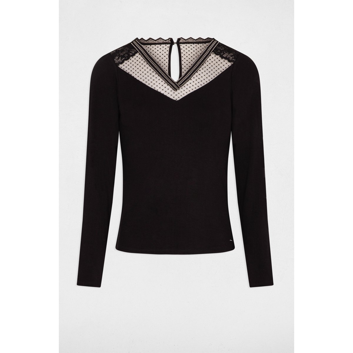 T-shirt manches longues noir, MORGAN