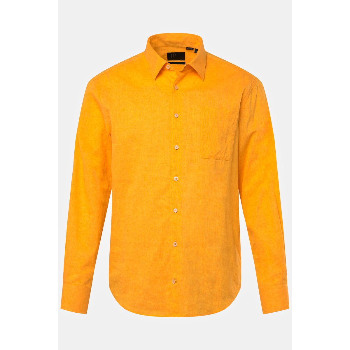Chemise en lin mélangé. Manches longues et orange foncé, JP1880