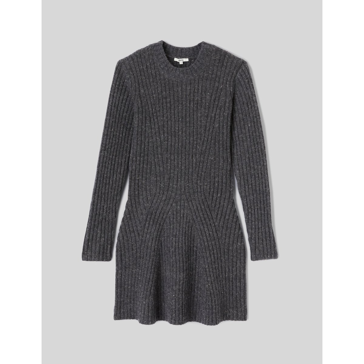Robe pull côtelée gris clair, BZB