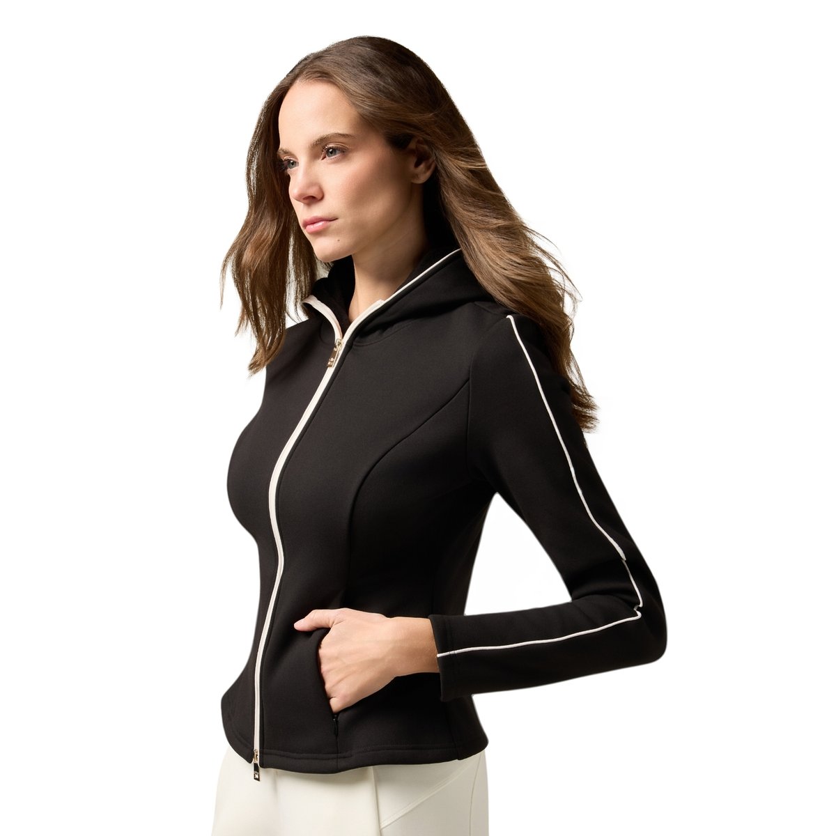 Sweat-shirt avec intérieur pelucheux noir, OLTRE