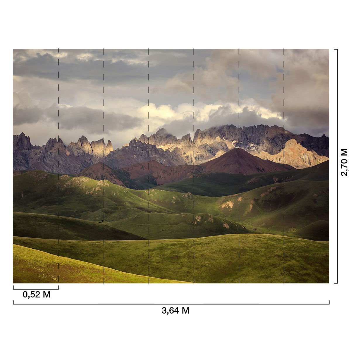 Papier peint panoramique plateau tibetain intissé, HEXOA