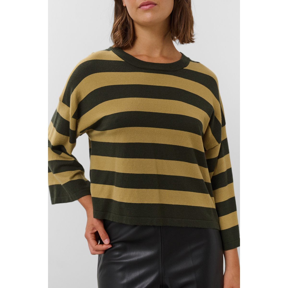 Pullover tricoté vert rosin and fennel stripe, SOAKED IN LUXURY