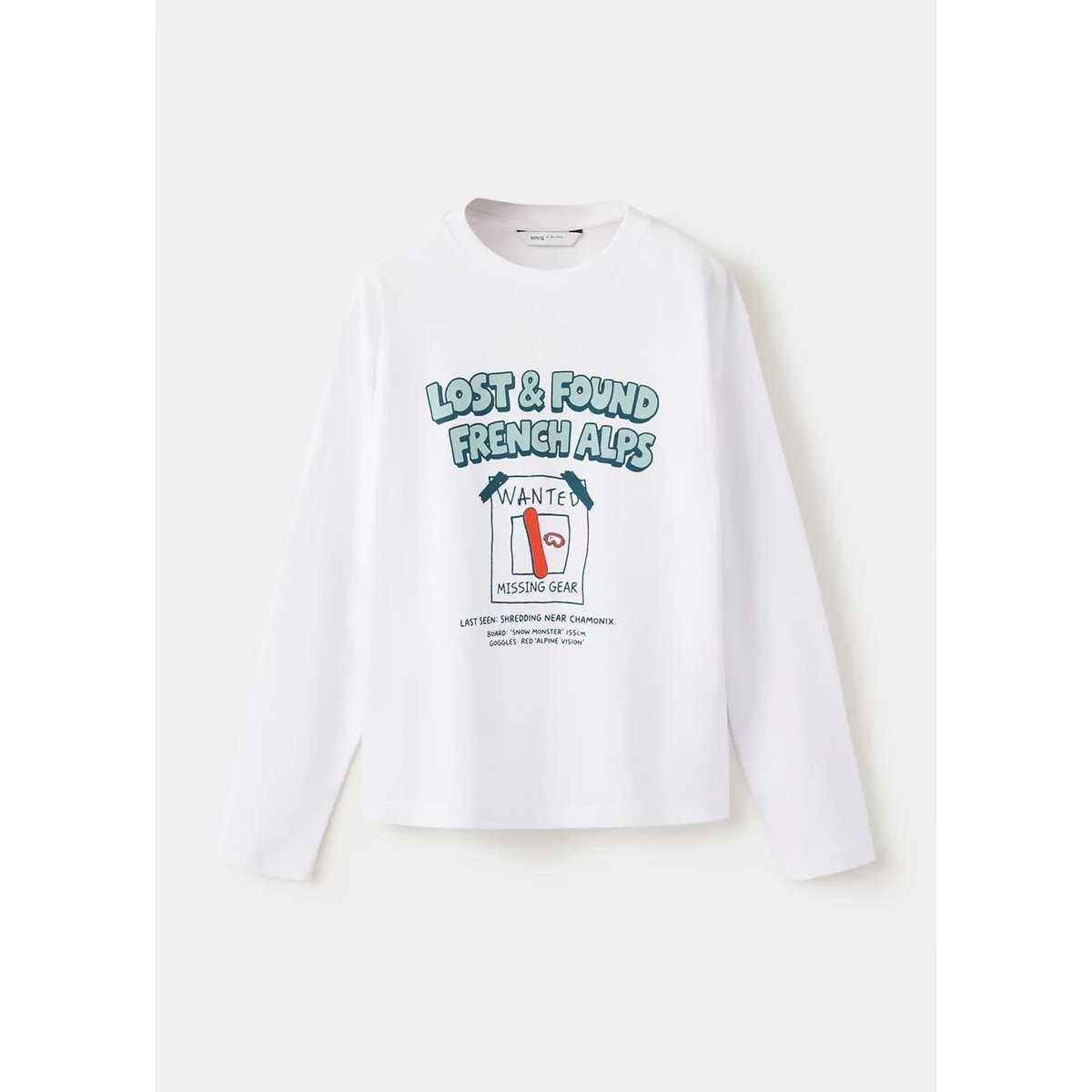 T-shirt imprimé French Alps blanc, MANGO KIDS