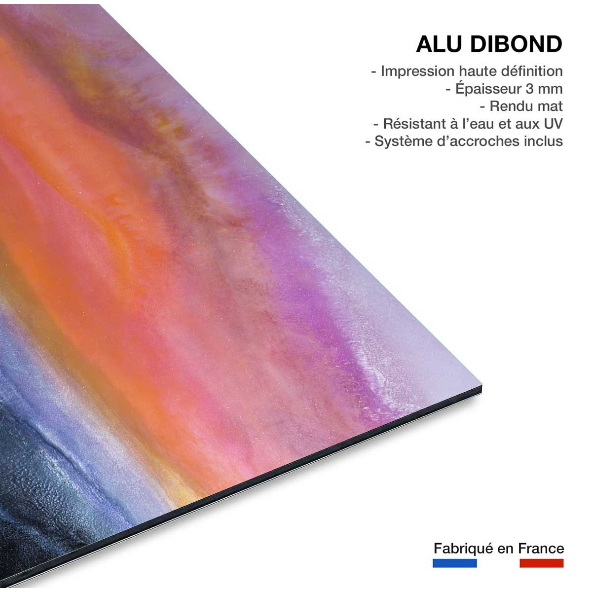 Tableau orange bleue tableau alu dibond, HEXOA