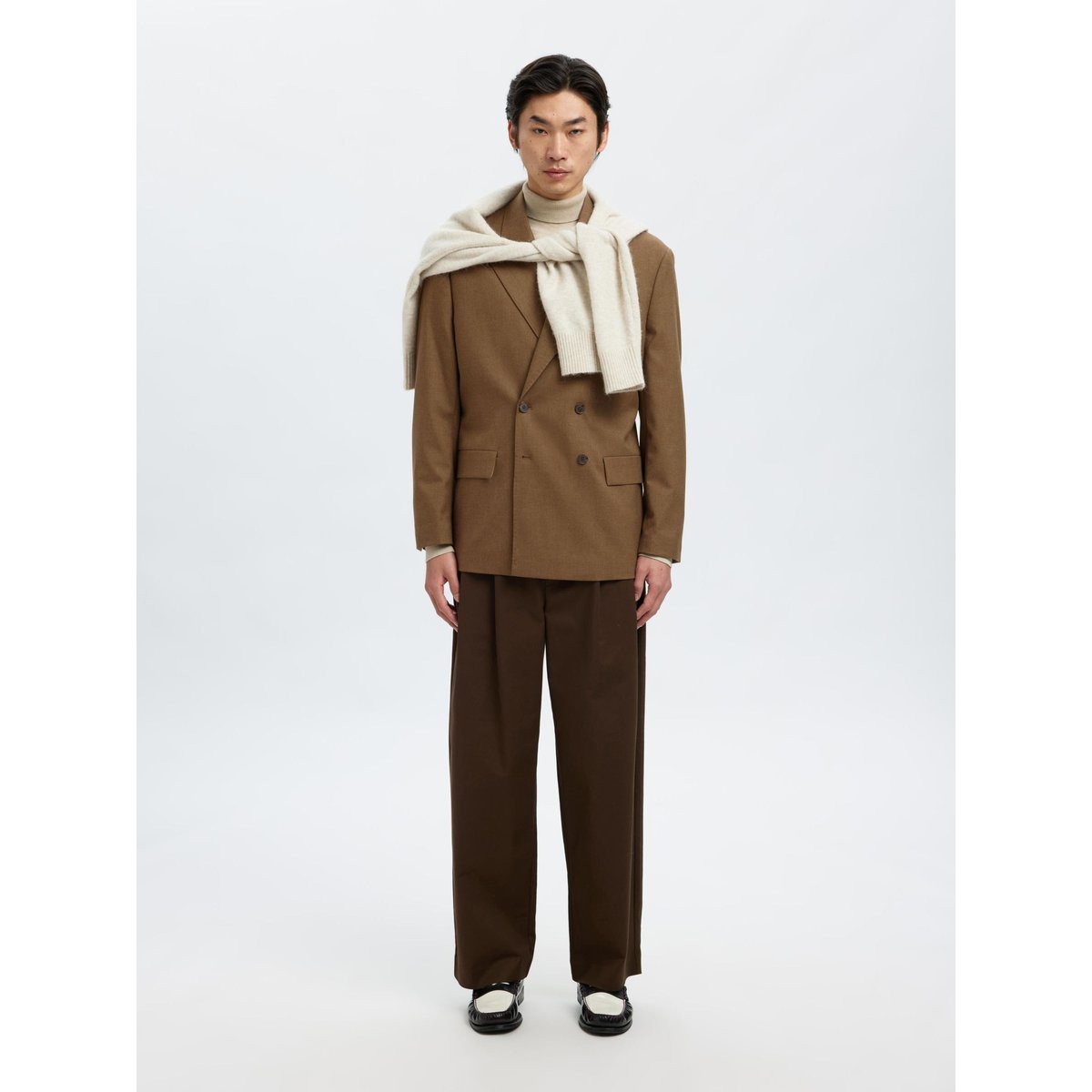 Blazer À Double Boutonnage cognac, SELECTED