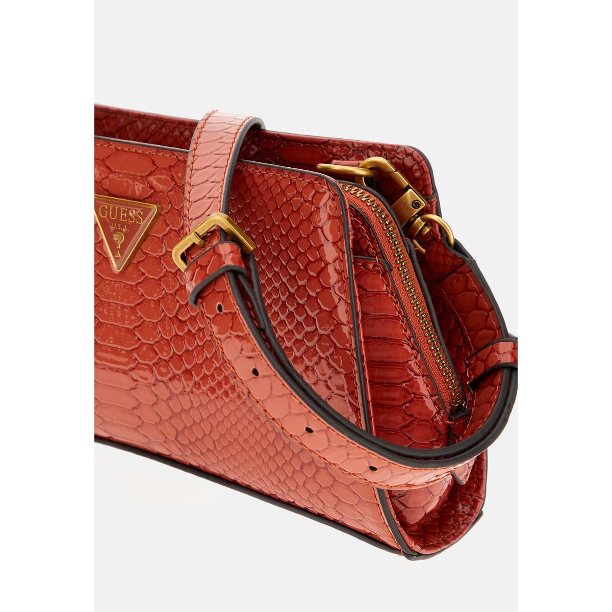 Georgina Sac À Bandoulière Imprimé Python orange, GUESS