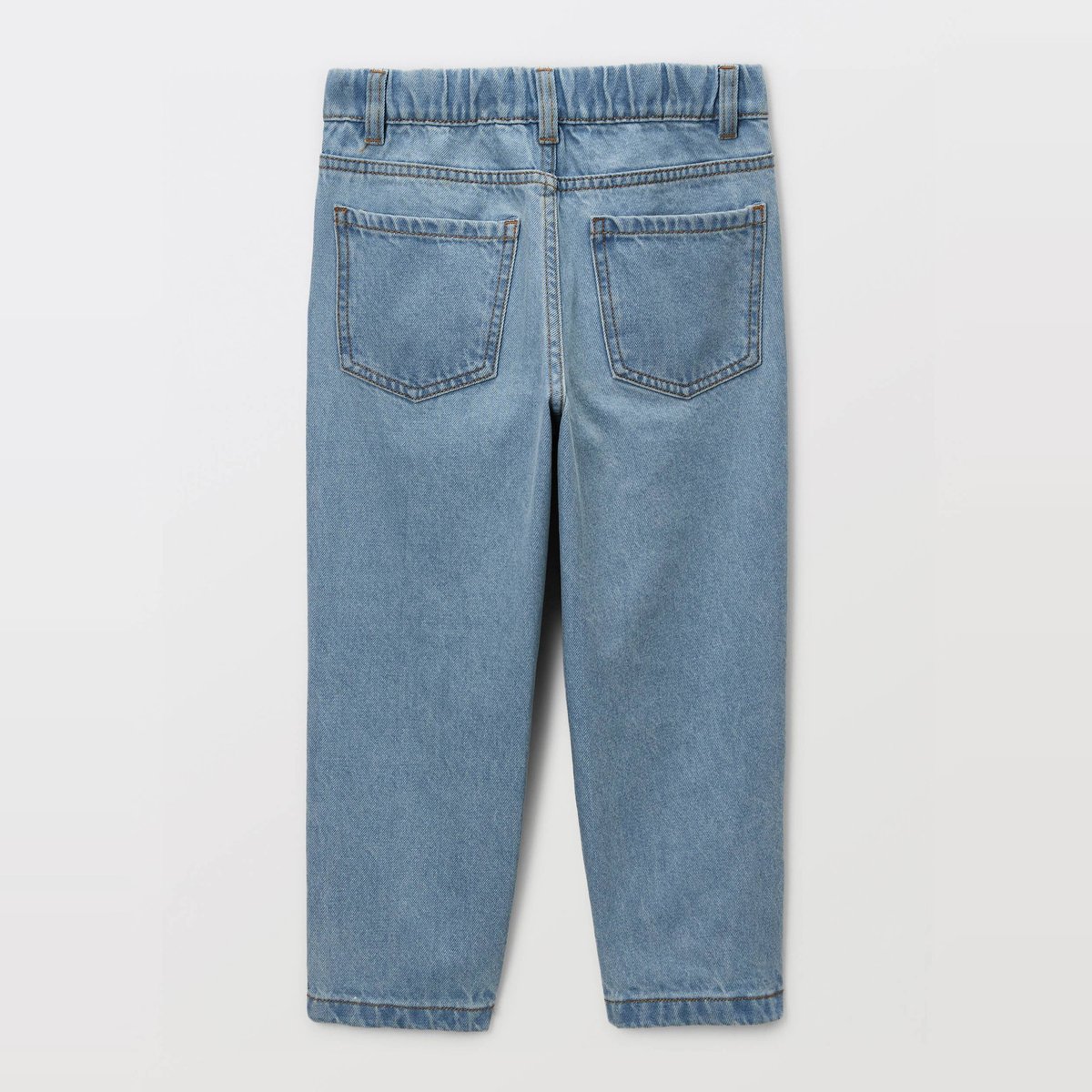 Pantalon droit élastiqué uni en coton double stone, MONOPRIX