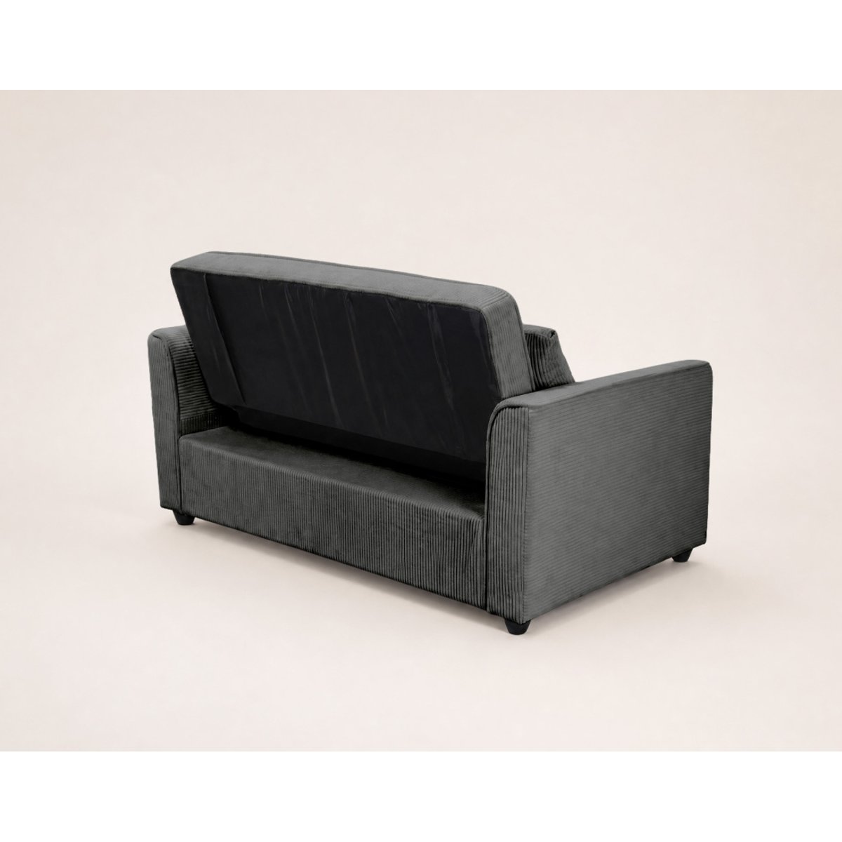 Canapé convertible 2 places velours côtelé, ERNEST gris, BEST MOBILIER