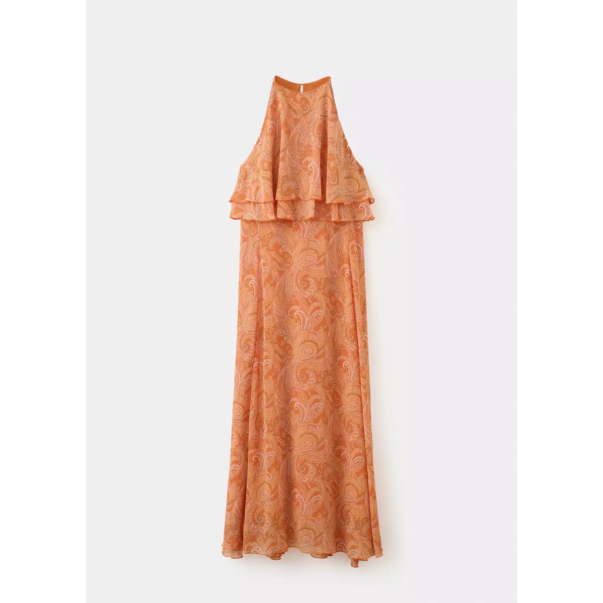 Robe paisley volants orange, MANGO