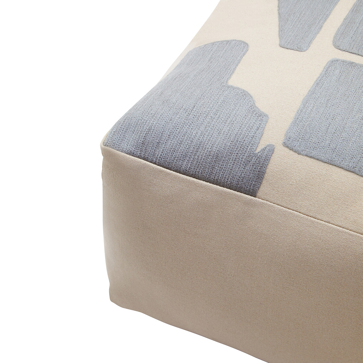Bosie Ozella Natural And Grey Square Floor Cushion natural/grey, ÉDITÉ