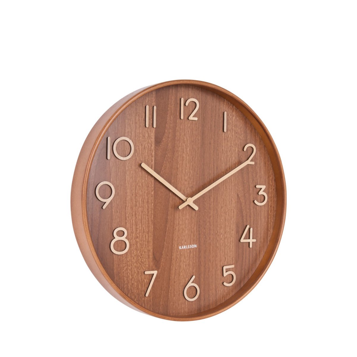 Horloge murale ronde en bois   - PURE bois foncé, KARLSSON