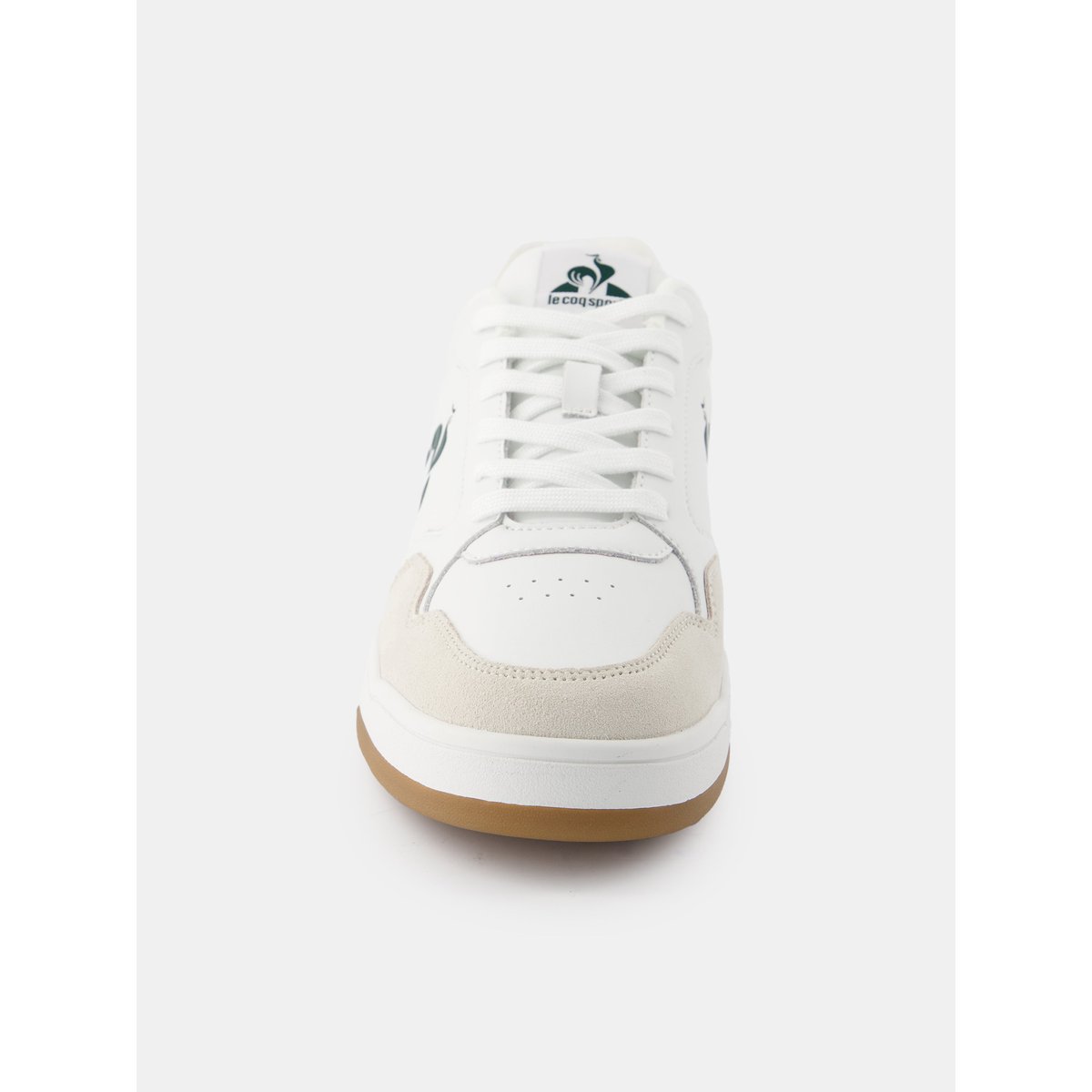 Sneakers en cuir recyclé et suede LCS Master optical white/trekking green, LE COQ SPORTIF