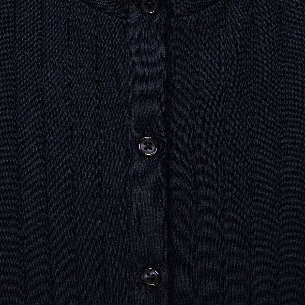 Cardigan uni en laine et soie marine, MONOPRIX
