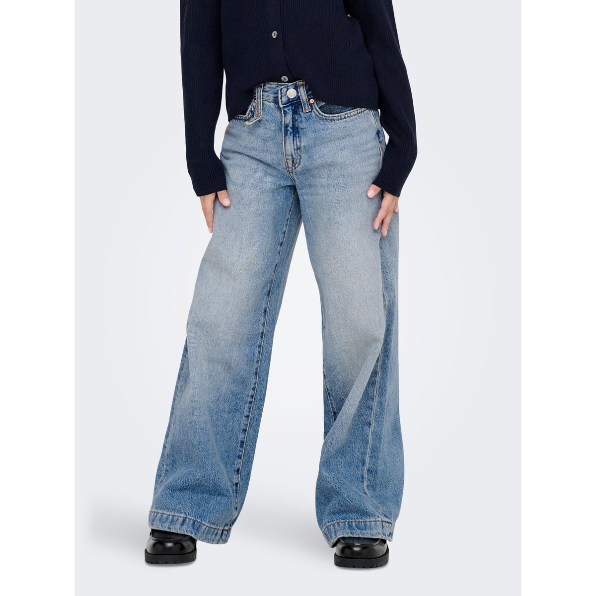 Jean À Jambe Large medium blue denim, KIDS ONLY