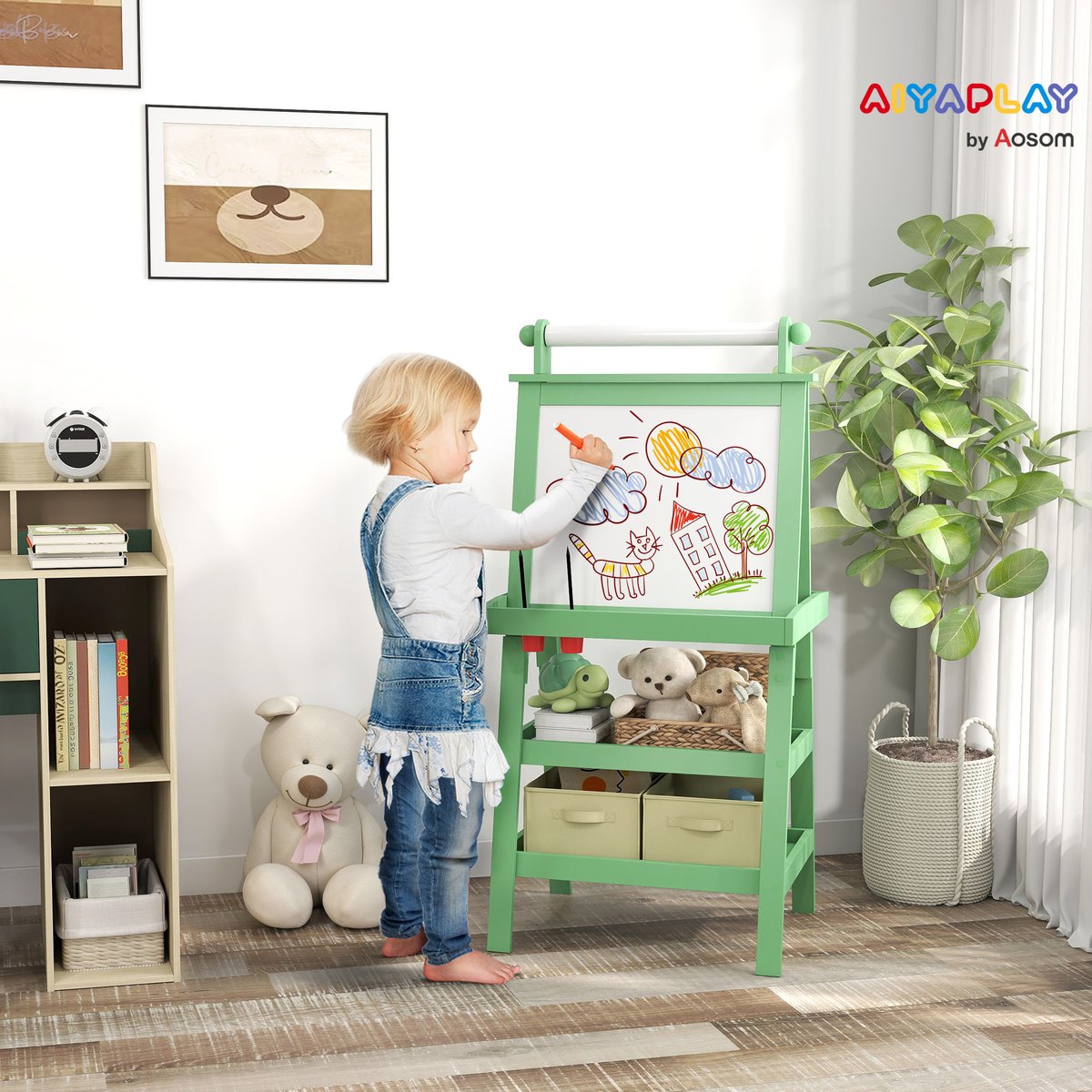 Chevalet pour enfants MDF Vert vert, AIYAPLAY