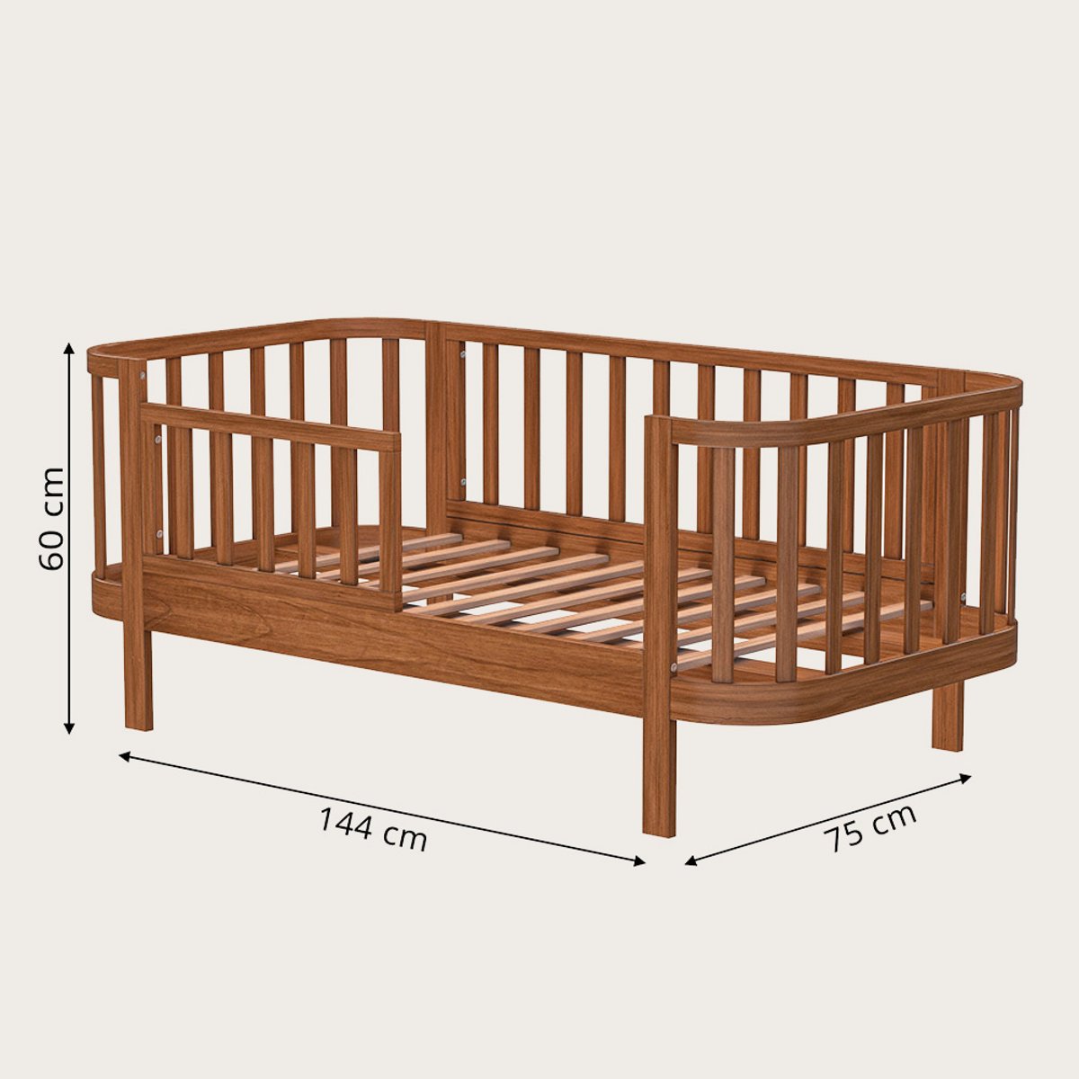 Lit enfant ovale COCON noyer, PETITE AMELIE