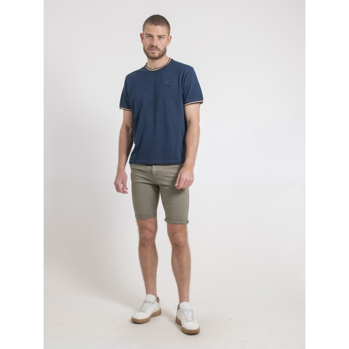 T-shirt Col Rond Pur Coton Necamix bleu, RITCHIE