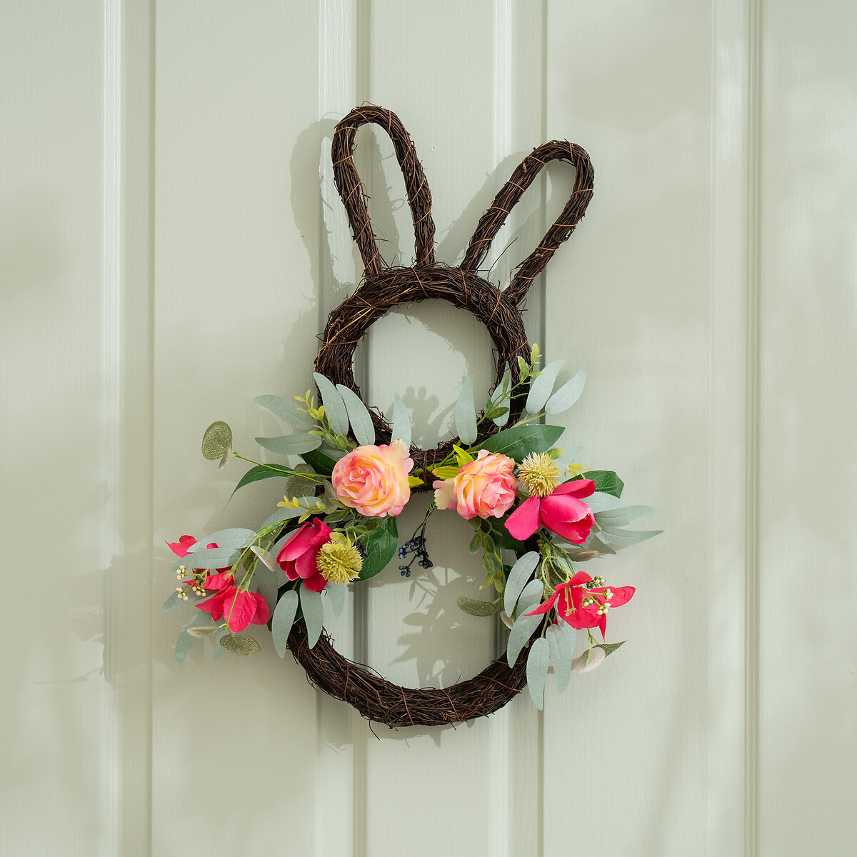 50cm Bougainvillea & Eucalyptus Rabbit Wreath pink, SO'HOME
