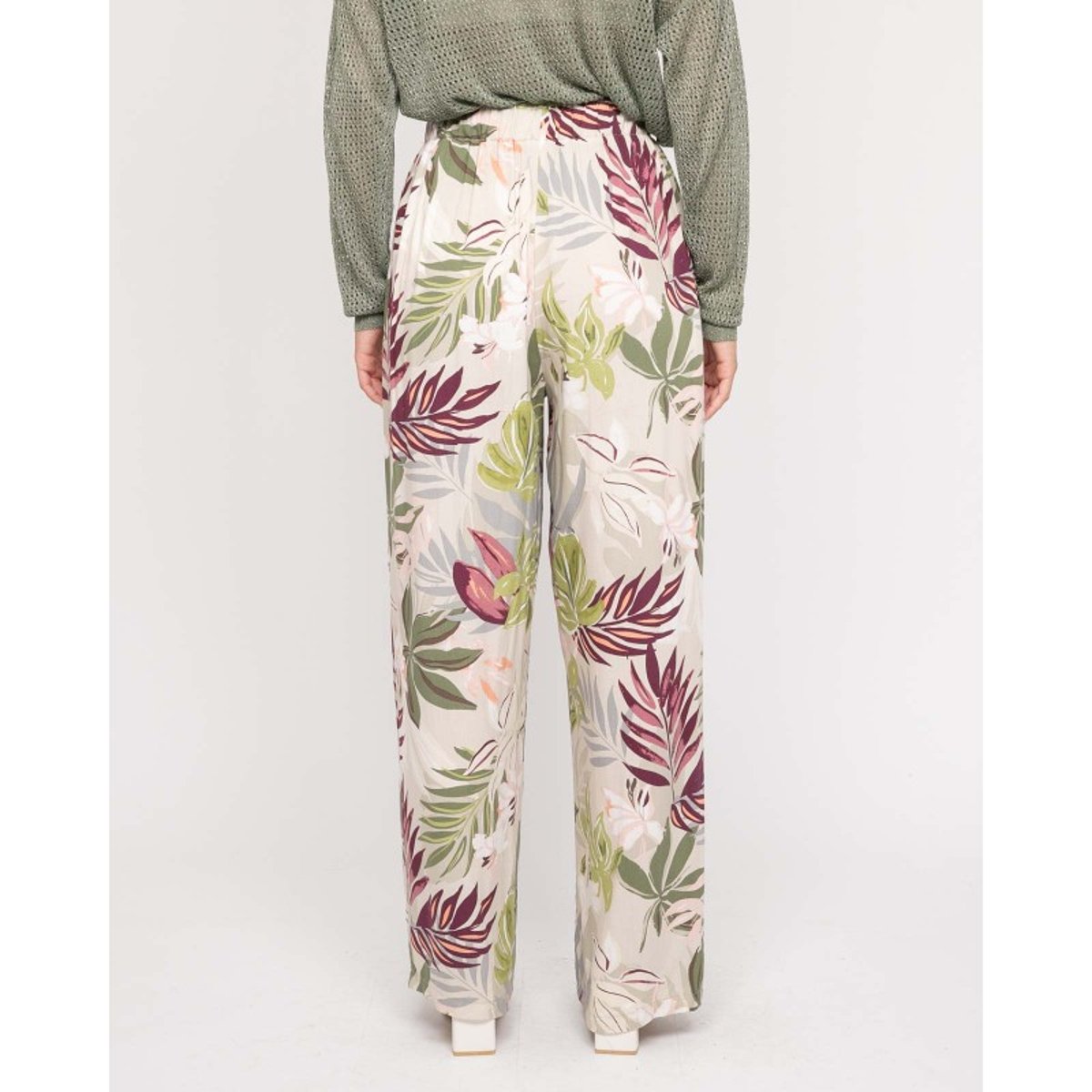 Pantalon Fluide Motifs Etiana beige, DONA LISA