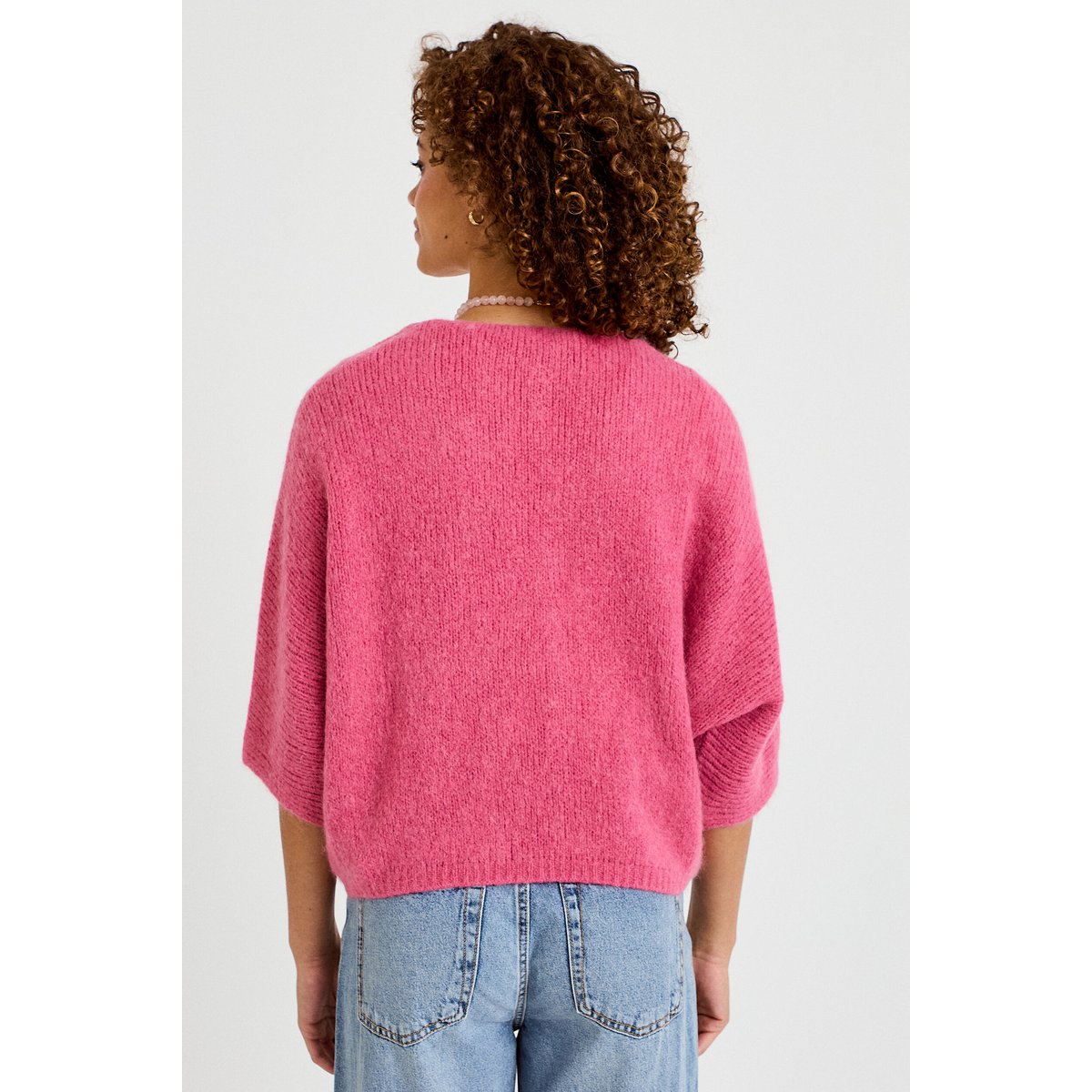 Gilet ample col v manches 3/4 vieux rose, CACHE CACHE