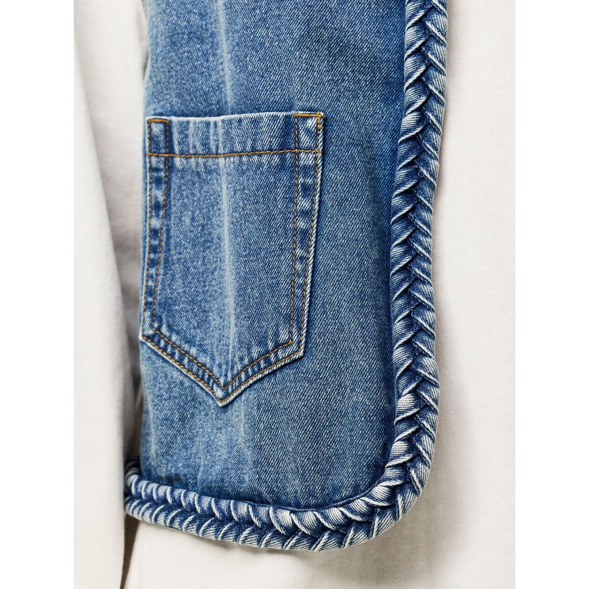 Gilet En Denim light blue denim, PIECES