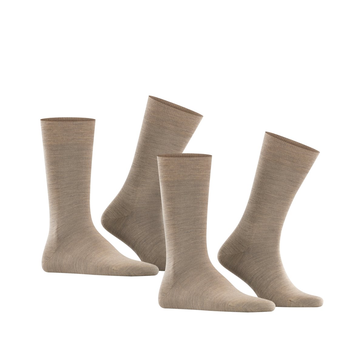 Chaussettes Basic Wool 2-Pack marron chiné, ESPRIT