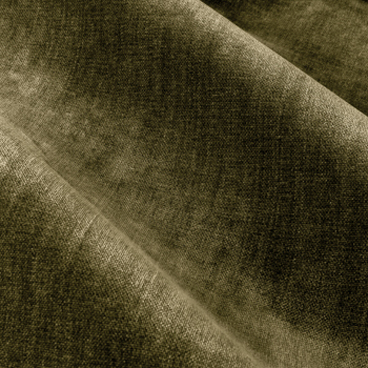 Heavy Chenille Lined Velvet Eyelet Curtains olive, YARD