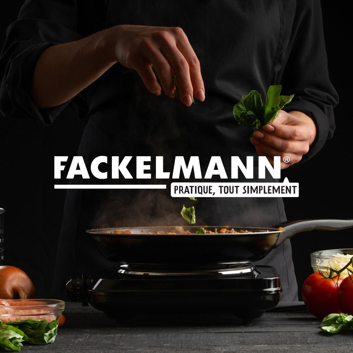 Couvercle adaptable de 16 à 20 cm en verre et silicone noir,transparent, FACKELMANN