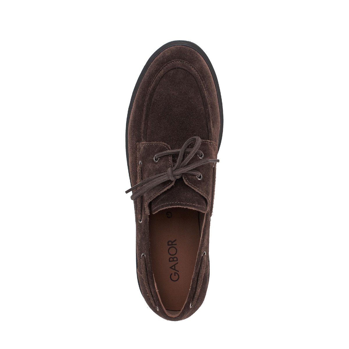 Mocassins en cuir à talon décroché marron velours, GABOR