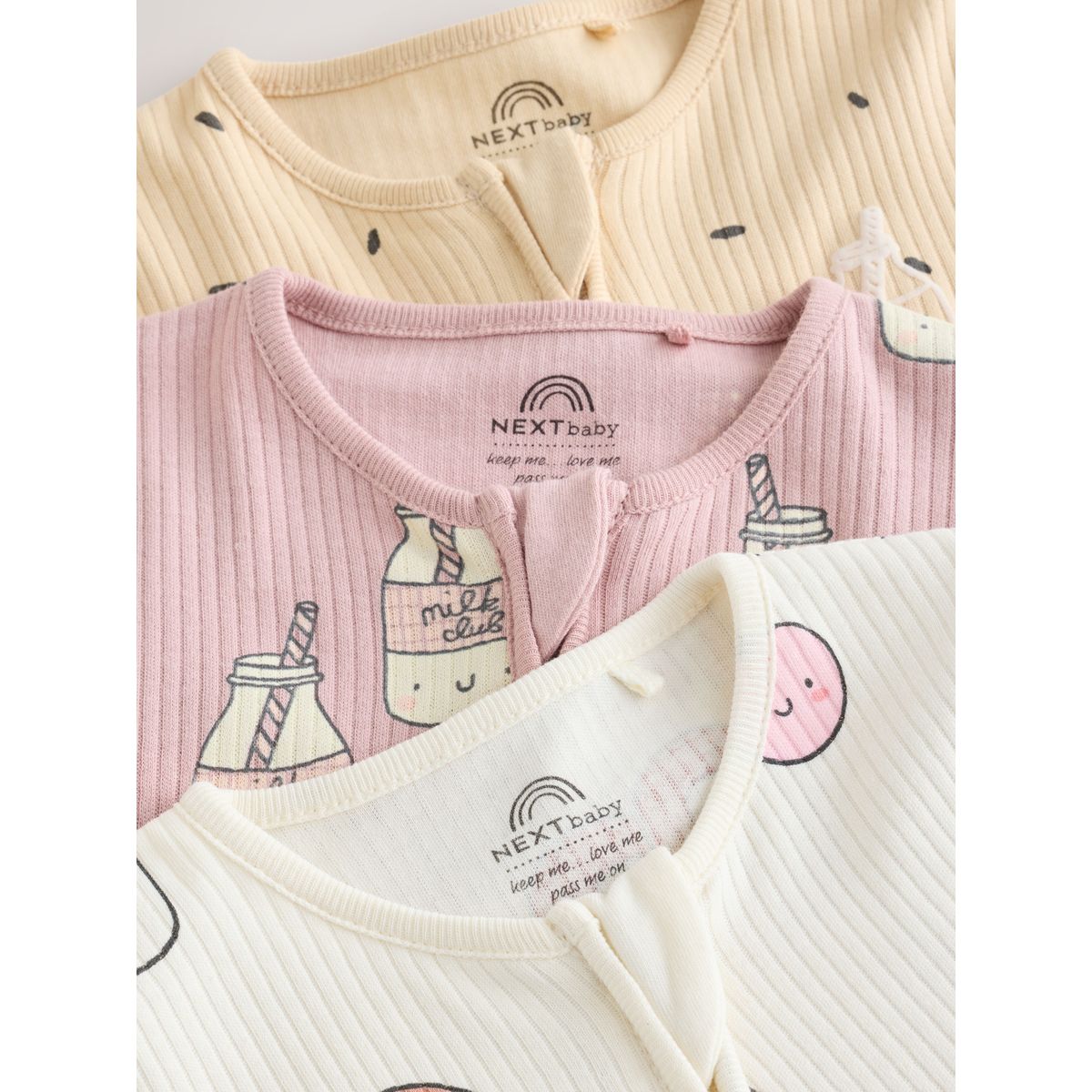 Dors-bien à zip bidirectionnel bébé, lot de 3 brunch rose, NEXT