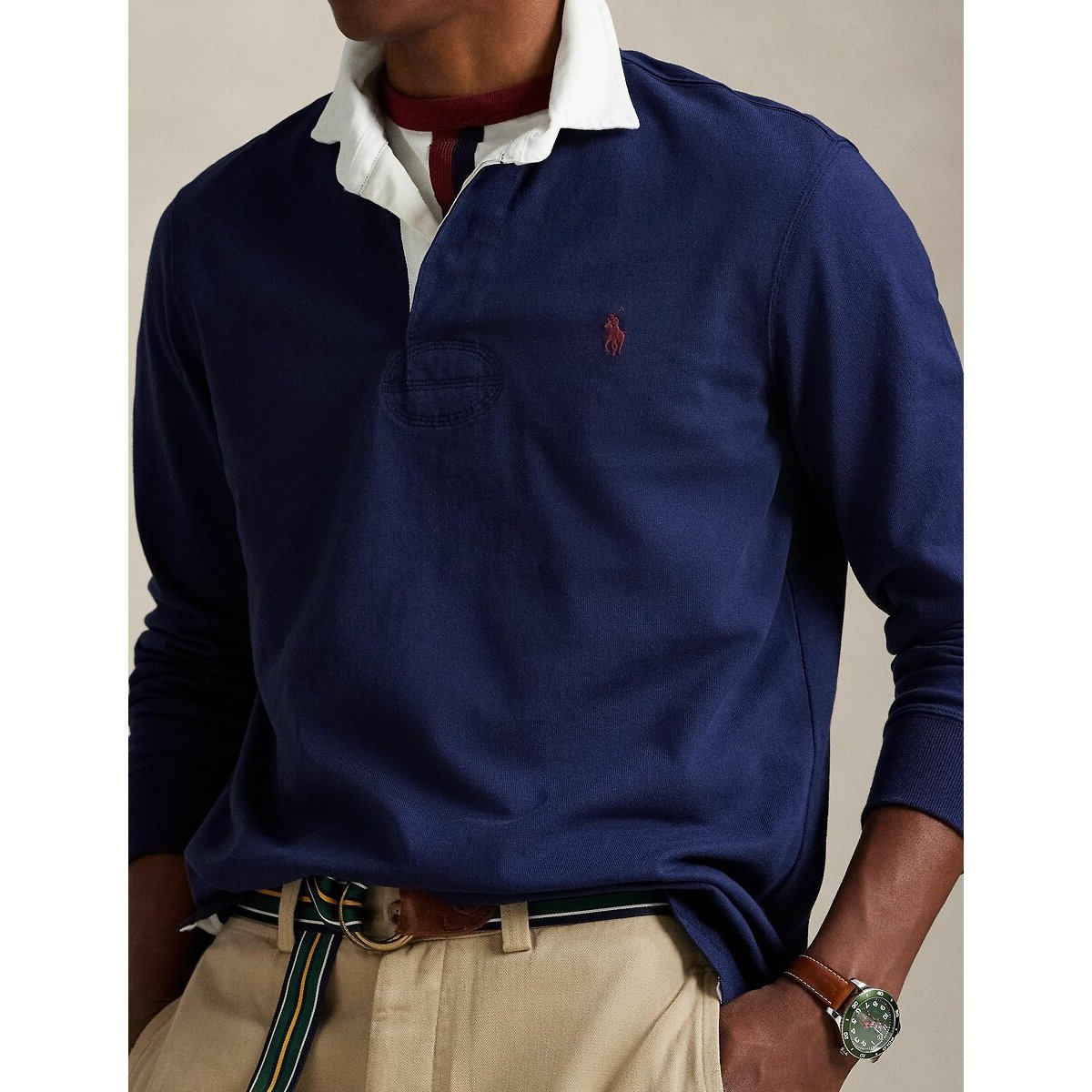 Emblematic Rugby Shirt navy blue, POLO RALPH LAUREN