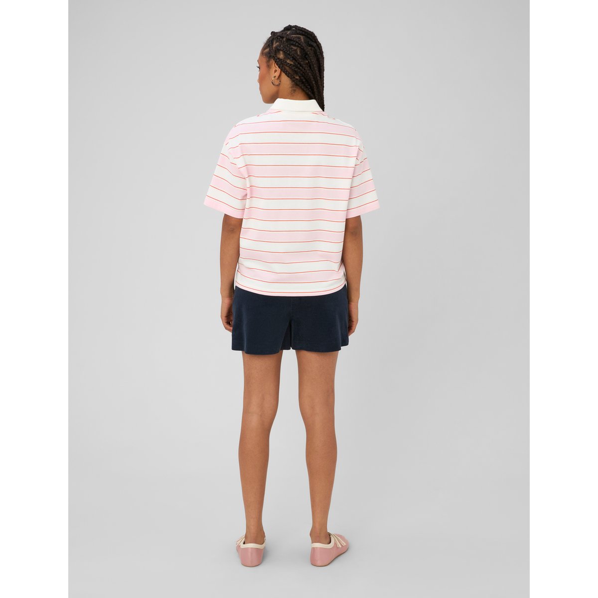 Polo rayé manches courtes multicolore, BZB