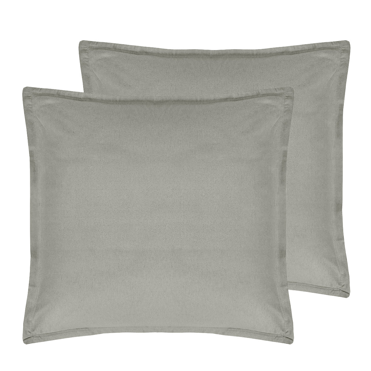 Lot de 2 taies d'oreiller en flanelle de coton KLAPPEN gris perle, SENSEI MAISON