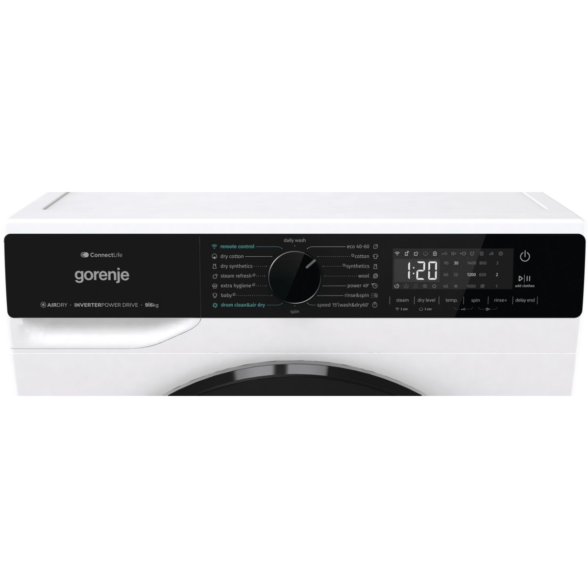 Lave linge séchant hublot WD2PA964ADW couleur unique, GORENJE