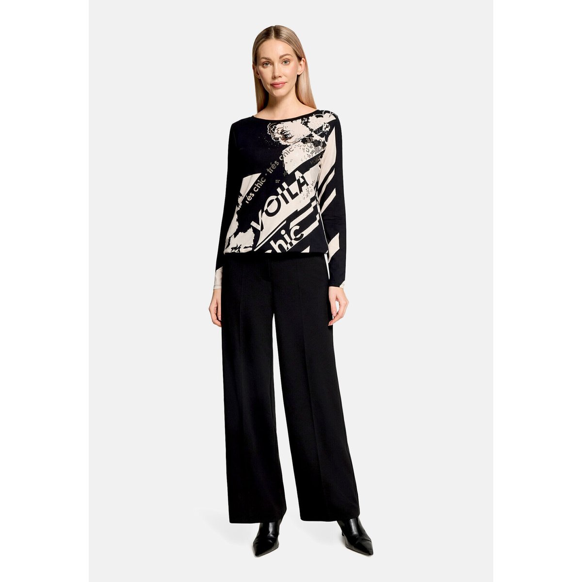 Haut casual à élastique noir/blanc, BETTY BARCLAY