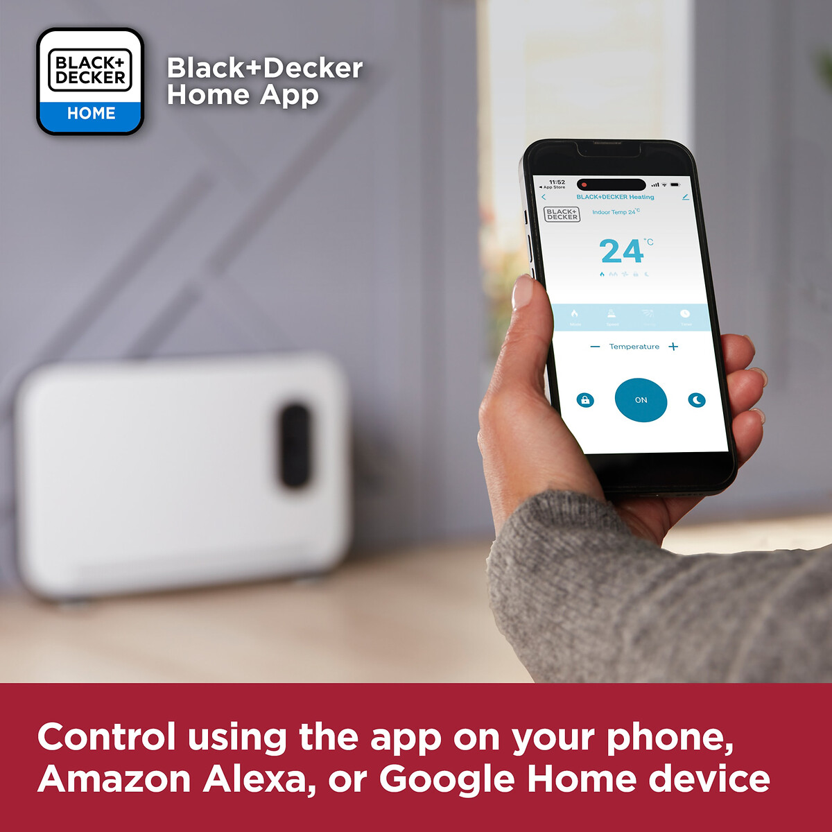 2.2KW Smart Convection Heater - BXCV41014 white, BLACK & DECKER