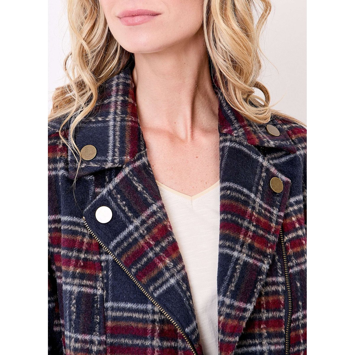 Veste courte en lainage MAJDI bleu wakisa, LA FIANCÉE