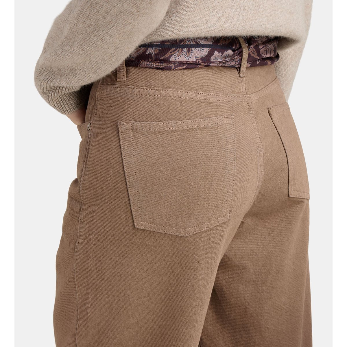 Pantalon droit omnya coton bio taupe, JODHPUR