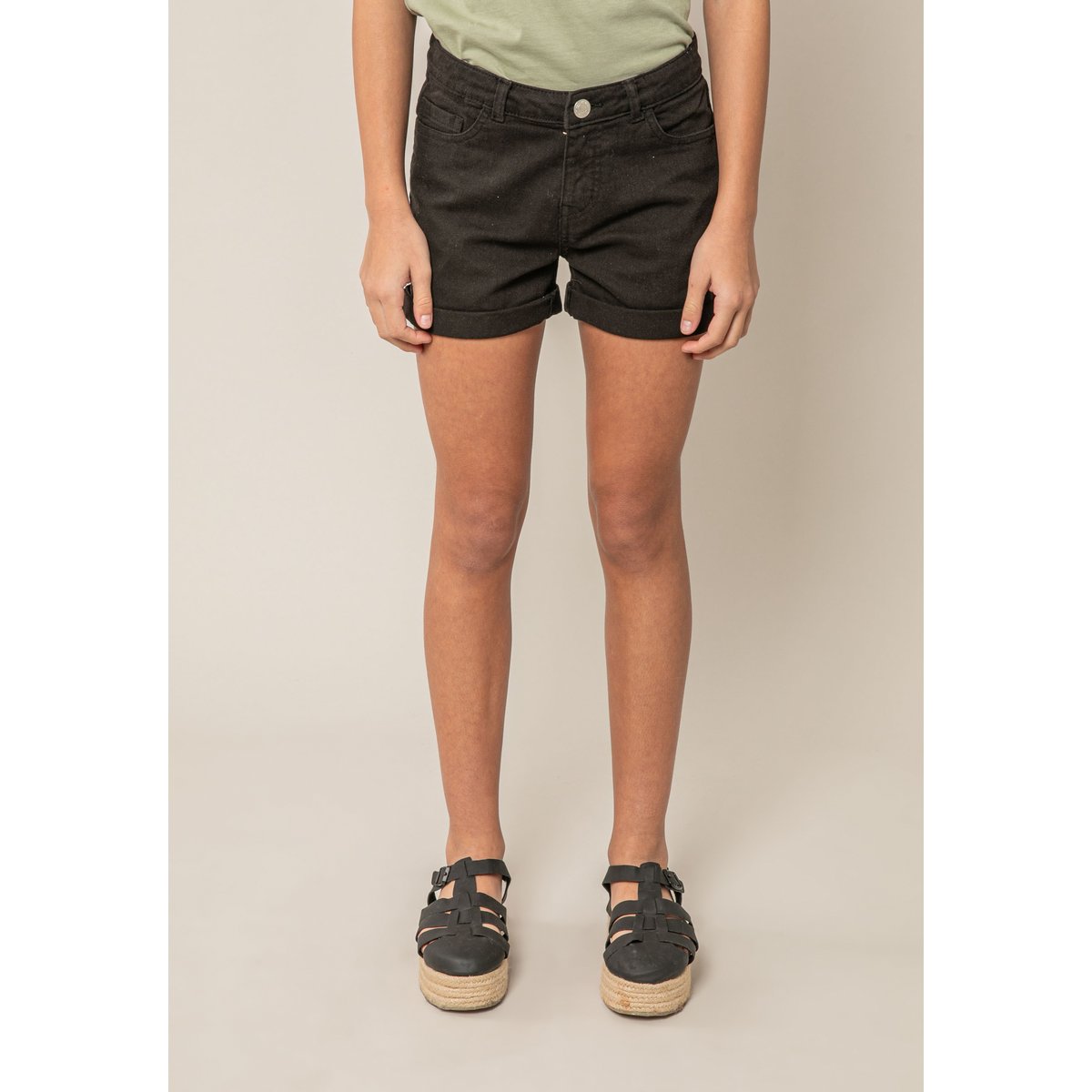 Short fille en coton CERISE black, DEELUXE
