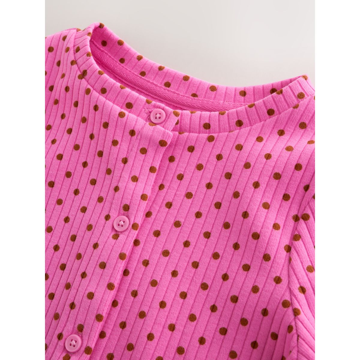 Cardigan à manches longues et volants pois roses, NEXT