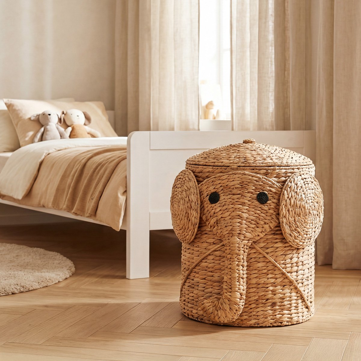 Panier elephant jacinthe d'eau naturel v002237, MAISON AUBERTIN